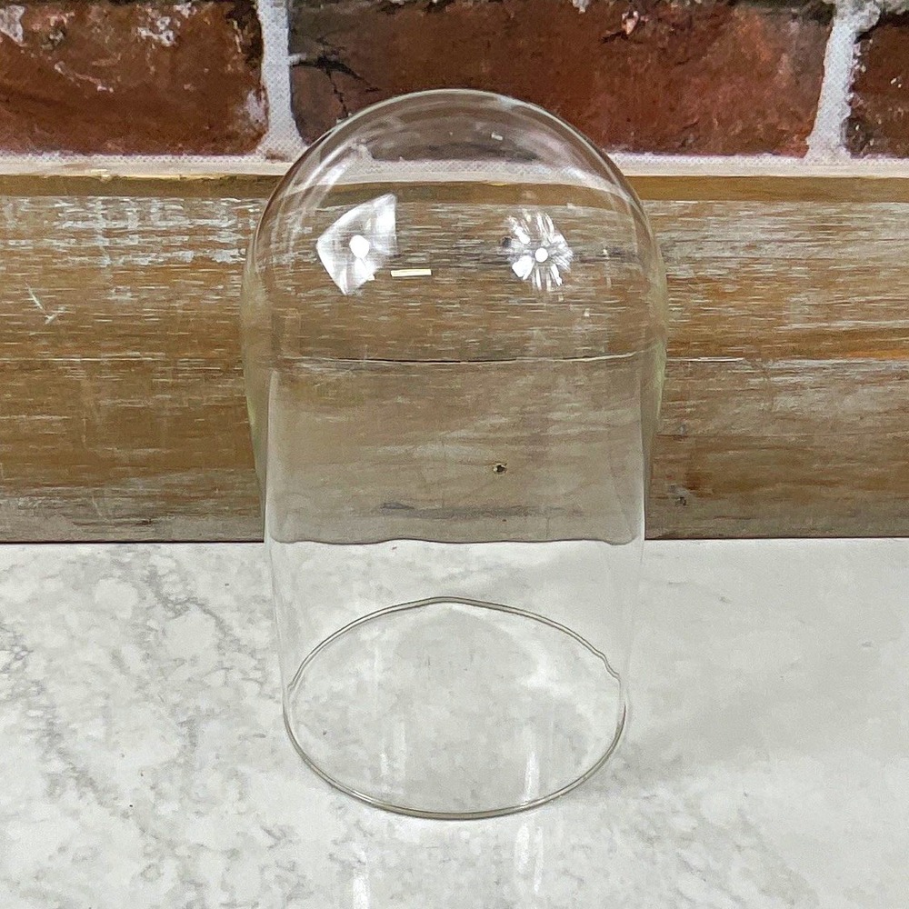 Clear Glass Dome Cloche Hurricane Shade for Pillar Candle 7in Tall x 4in